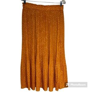 NWT EXLURA Womens High Waisted Polka Dot Pleated Skirt Midi Swing with pockets